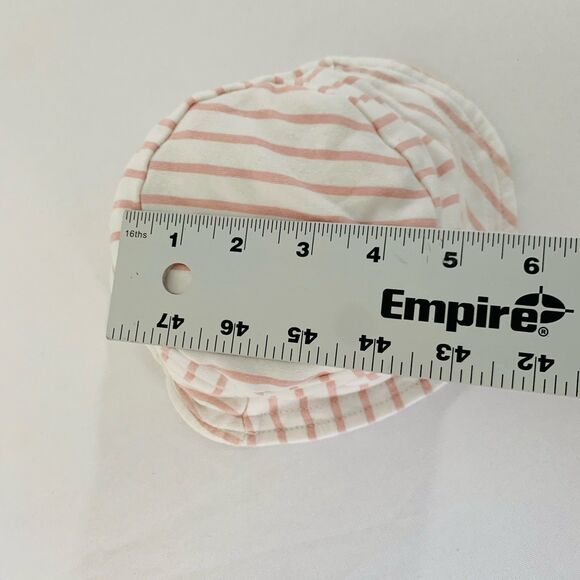 Rabbit Bear Hat Sunhat Baby Girl 3-6 Months White Pink Stripe Floral Reversible - Picture 5 of 7